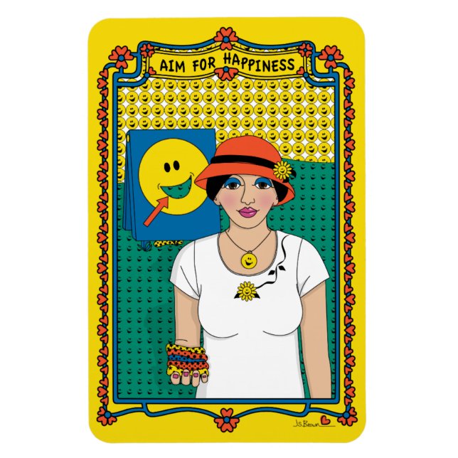 Imán Apuntar A La Felicidad_B_4x6 Refrigerador Magnet (Vertical)