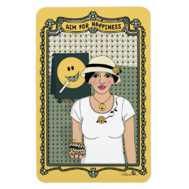 Imán Apuntar A La Felicidad_C_4x6 Refrigerador Magnet
