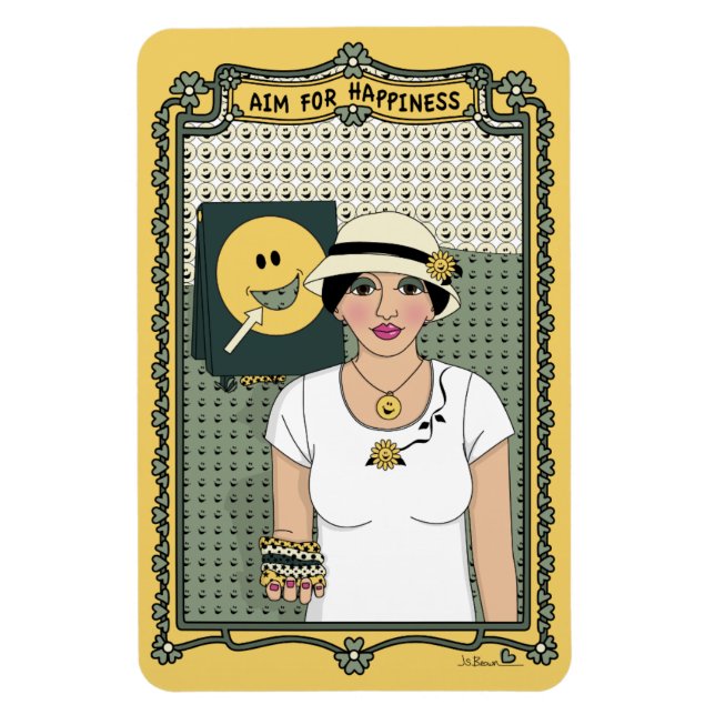 Imán Apuntar A La Felicidad_C_4x6 Refrigerador Magnet (Vertical)