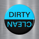 Imán Aqua Black Dirty Clean Magnet<br><div class="desc">Un sencillo medio negro y la mitad del color de tu diseño elegido. Cambie los colores para crear su propio diseño "sucio-limpio" para el lavavajillas.</div>