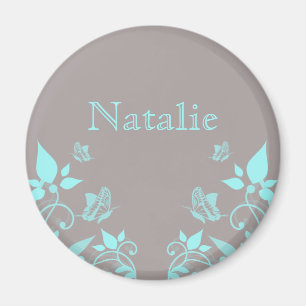 Imán Aqua Butterfly Floral Magnet