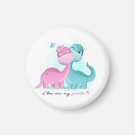 Imán Aqua gemela y dinosaurio rosado