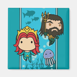 Imán Aquaman el   Chibi Mera y gráfico submarino de