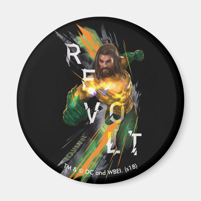 Imán Aquaman | Gráfico refractado Aquaman "Revolt" (Frente)