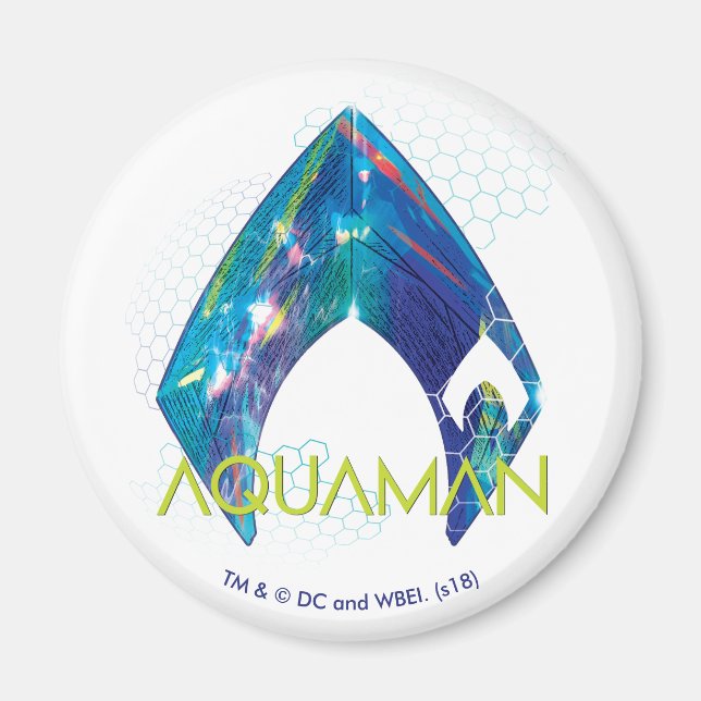 Imán Aquaman | Logotipo de Aquaman Refractado (Frente)