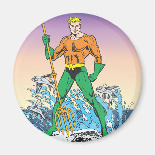 Imán Aquaman Se Pone De Pie Con Spear
