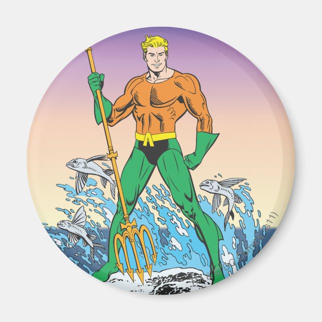 Imán Aquaman Se Pone De Pie Con Spear (Frente)