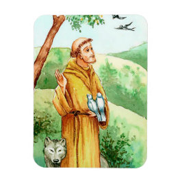 Imán Aquarellzeichnung des Heiligen Franziskus