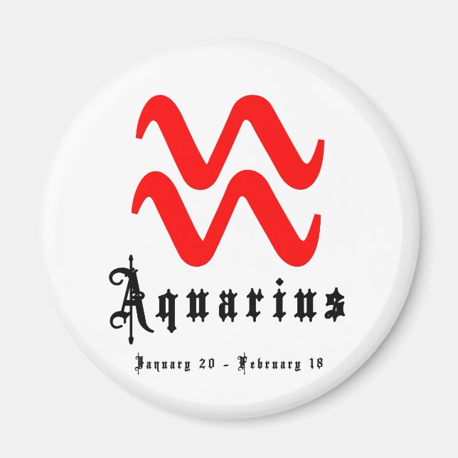 Imán Aquarius, 20 de enero - 18 de febrero (Frente)