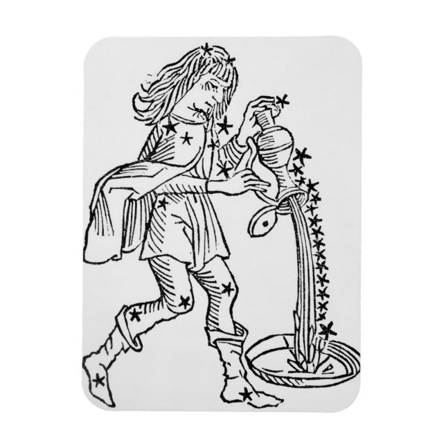 Imán Aquarius (el transportista de agua) es un ilustrac (Vertical)