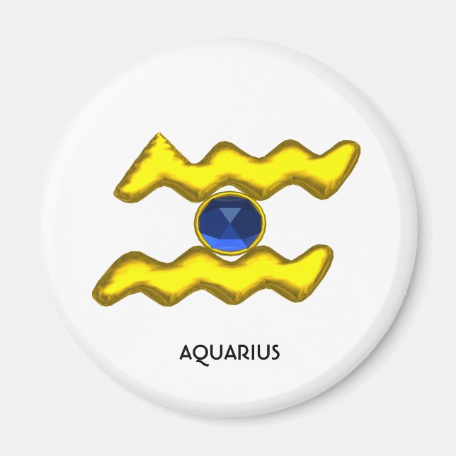 IMÁN AQUARIUS/GOLD ZODIAC BIRTHDAY JEWEL (Frente)