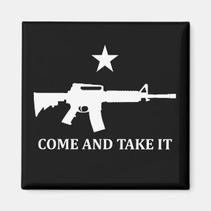 Imán AR15 M4 VENGA Y LLEVE A MUNDO redonda