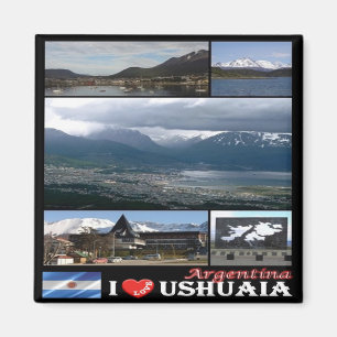 Imán AR - Argentina - Ushuaia I love Mosaic Collage