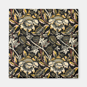 Imán Arabesque floral oscuro de William Morris