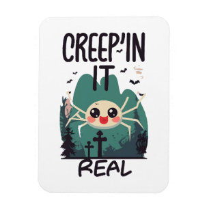 Imán Araña de Halloween Kawaii juego de palabras