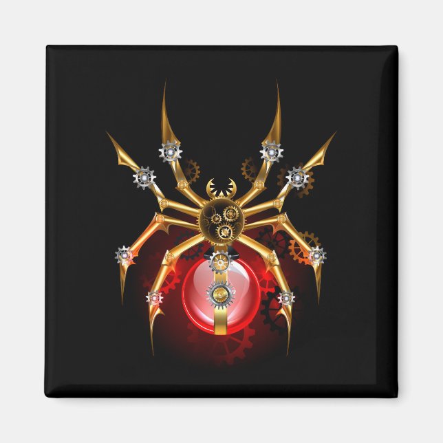 Imán Araña de vapor sobre negro (Frente)