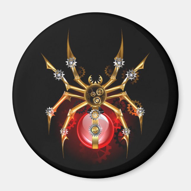 Imán Araña de vapor sobre negro (Frente)