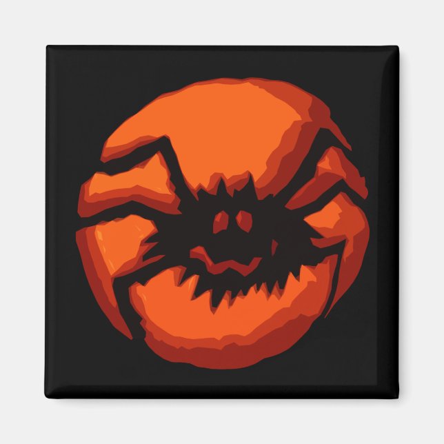 Imán Araña Halloween Jack O Lantern (Frente)