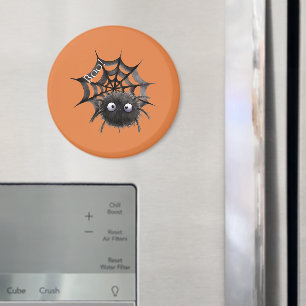 Imán Araña Negra en Telaraña Halloween