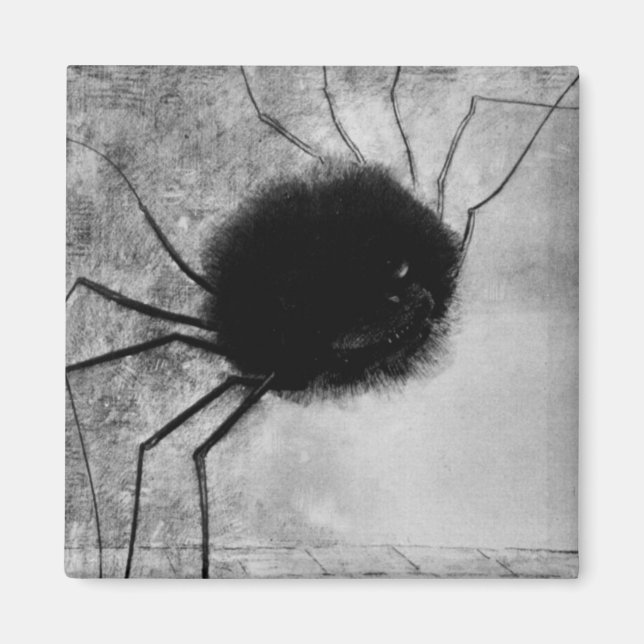 Imán Araña sonriente de Odilon Redon, Halloween vintage (Frente)