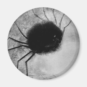 Imán Araña sonriente de Odilon Redon, Halloween vintage