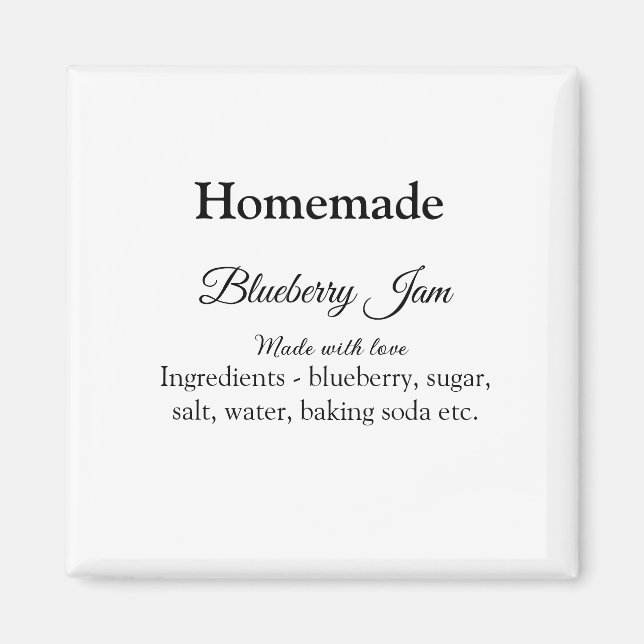 Imán Arándanos y mermelada caseros hechos con amor añad (Frente)