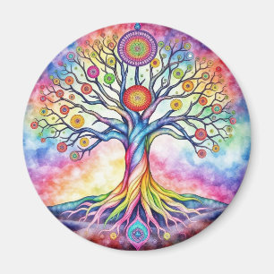 Imán Árbol acuarela de la vida