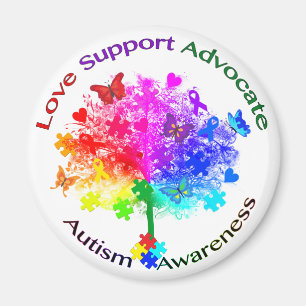 Imán Árbol arcoiris de autismo