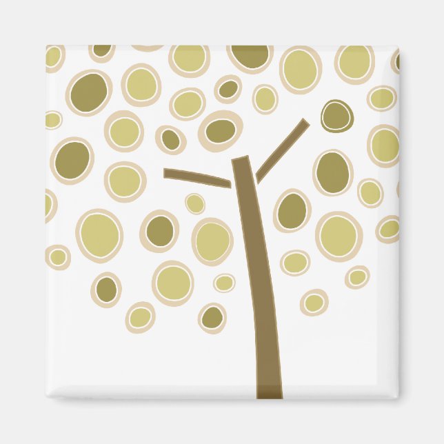 Imán Árbol blanco amarillo (Frente)