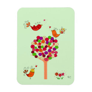 Imán Árbol botón Naranja