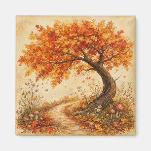 Imán Árbol caprichoso de otoño hojas de otoño naturalez