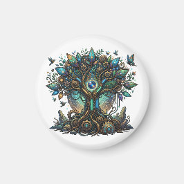 Imán Árbol Cibernético de la Vida Cosmic Steampunk