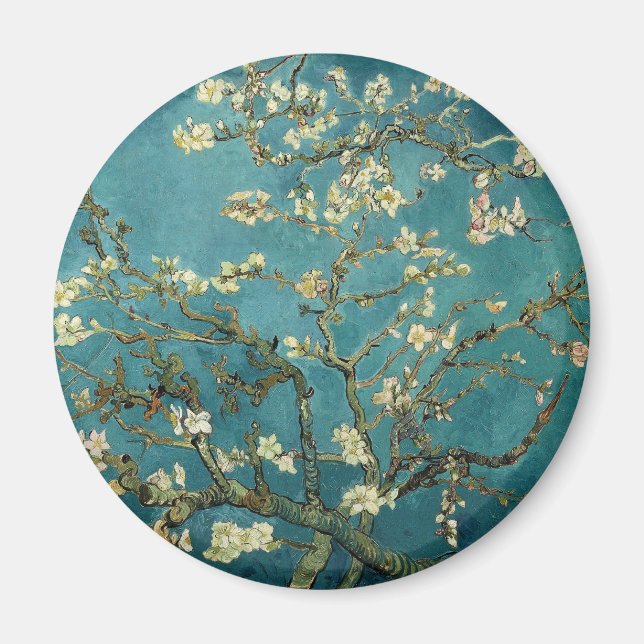 Imán Arbol de almendras floreciente, Vincent van Gogh. (Frente)