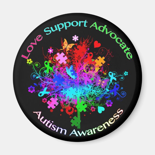 Imán Árbol de autismo en el espectro (Frente)