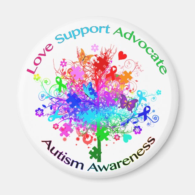 Imán Árbol de autismo en el espectro (Frente)