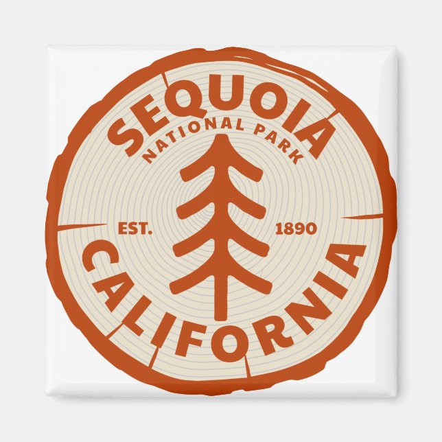 Imán Árbol de California en el Parque Nacional Sequoia (Frente)