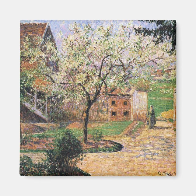 Imán Árbol de ciruelas, Eragny Camille Pissarro (Frente)