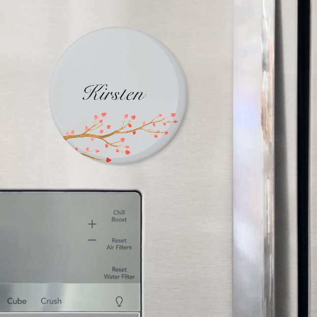 Imán Árbol de corazones rojos grises (In situ (nevera))