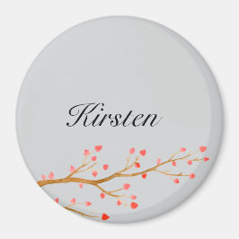 Imán Árbol de corazones rojos grises