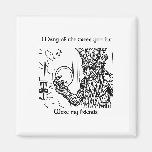 Imán Árbol de Disc Golf de Fantasía Ent Estilizado Colo (Frente)