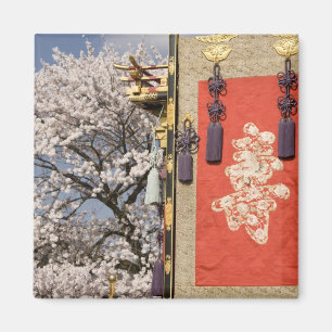 Imán Árbol de flores de cerezo y tapiz de seda de