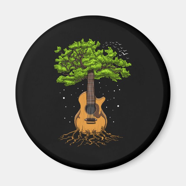 Imán Árbol De Guitarra Acústica De Vida (Frente)