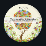 Imán Árbol de hadas de hadas floridas encantado<br><div class="desc">ver más invitaciones de árbol singulares - Invitaciones a la boda del árbol para los activistas Amante de la naturaleza - ver más invitaciones de árbol más extravagantes Árbol de amor rojo con pájaros 5 x 7 Invitación a la boda con remolinos y corazones - Ver más árboles caprichosos de...</div>