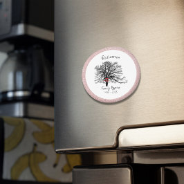 Imán Árbol de Keepsake de la unión familiar | Rosa Purp