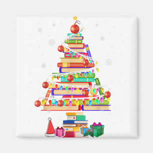 Imán Árbol de la biblioteca de navidad adorable amante