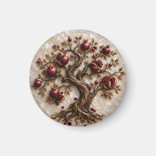 Imán Árbol de la Vida con Granadas   Arte en Relieve 3D
