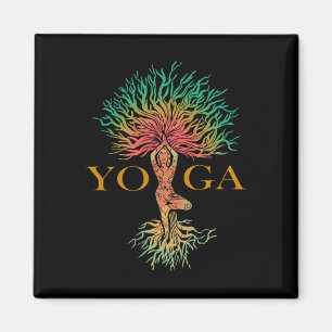 Imán Árbol De La Vida Con Mujer Yoga Chakra Haka Yoga