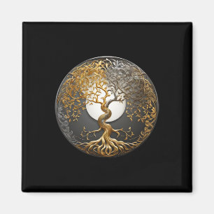 Imán Árbol de la Vida Yin Yang Símbolo Budista Taoísta