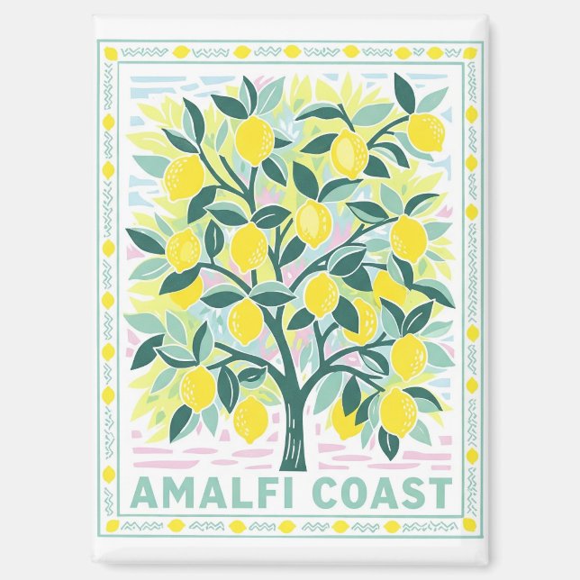 Imán Árbol de limón de Amalfi Italia (Anverso)