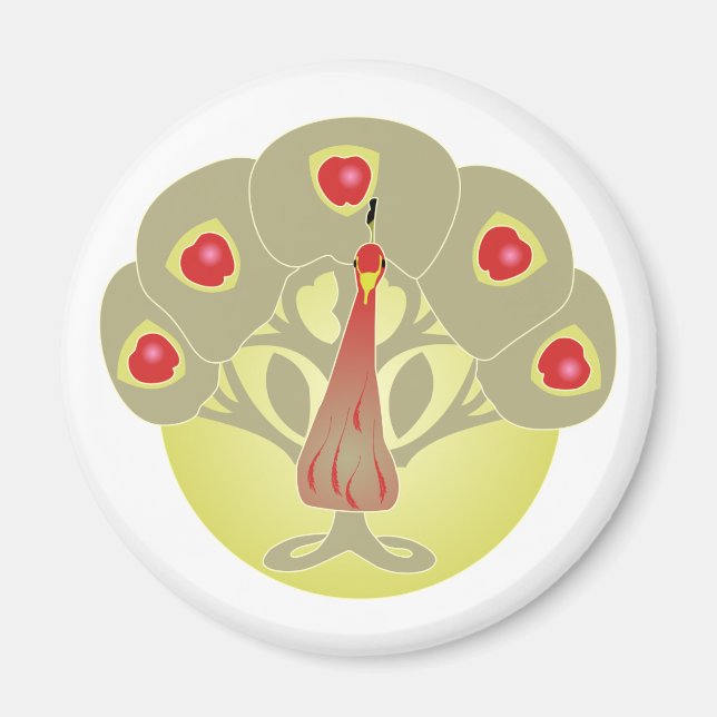 Imán Árbol de manzana o cara o pavo real (Frente)
